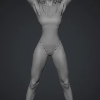 Mô hình 3D cô gái tóc xù (Afro girl) phong cách đầy ấn tượng