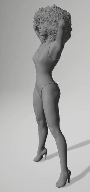 Mô hình 3D cô gái tóc xù (Afro girl) phong cách đầy ấn tượng - Image 2