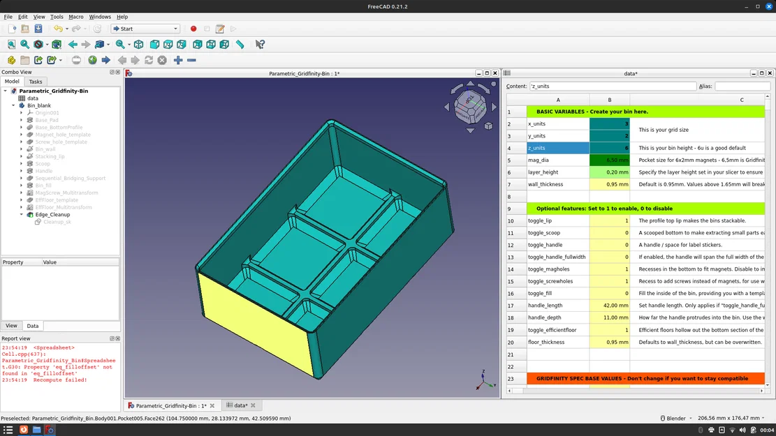 Mẫu FreeCAD tham số tốt hơn cho khay và đế Gridfinity - Image 2