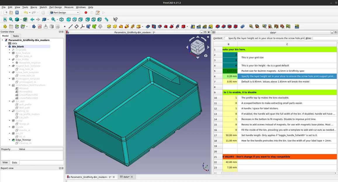 Mẫu FreeCAD tham số tốt hơn cho khay và đế Gridfinity - Image 4