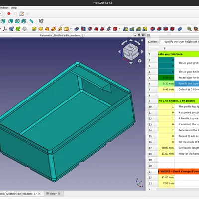 Mẫu FreeCAD tham số tốt hơn cho khay và đế Gridfinity
