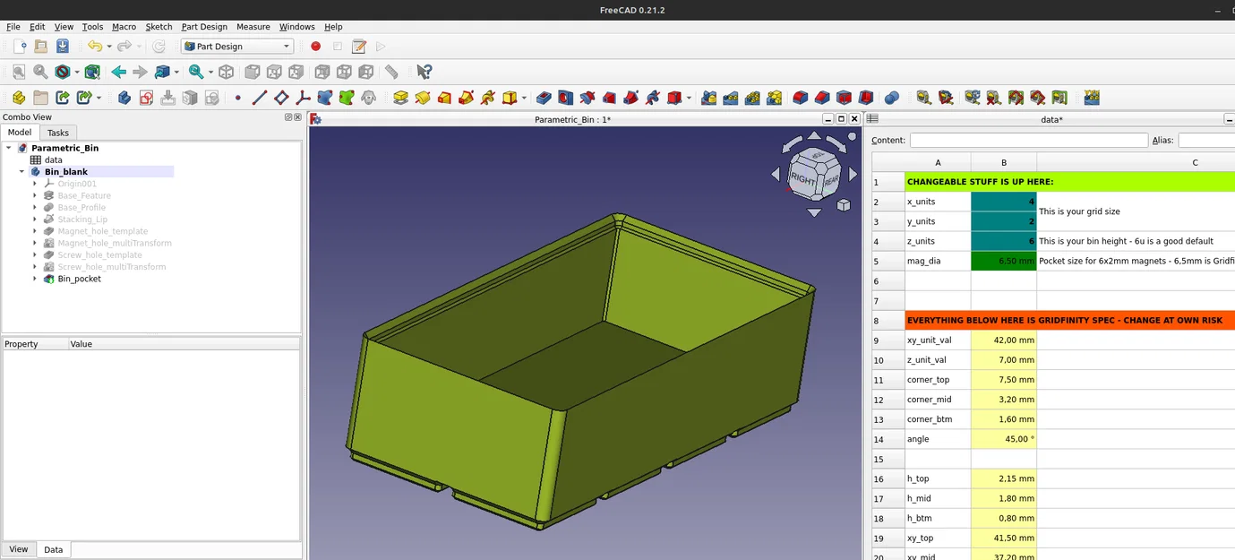 Mẫu FreeCAD tham số tốt hơn cho khay và đế Gridfinity - Image 6