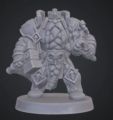 Mô hình người lùn Ironbeard Forgewarden cầm búa chiến 3D - Image 1