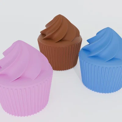 Mô hình cupcake in 3D dễ thương