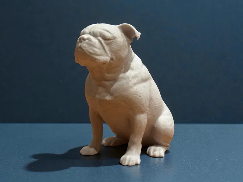 Tượng điêu khắc chú chó English Bulldog bình an - Calm Companion - Image 1