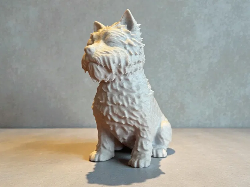 Tượng chú chó Cairn Terrier hoặc Westie phong cách tối giản Calm Companion - Image 1