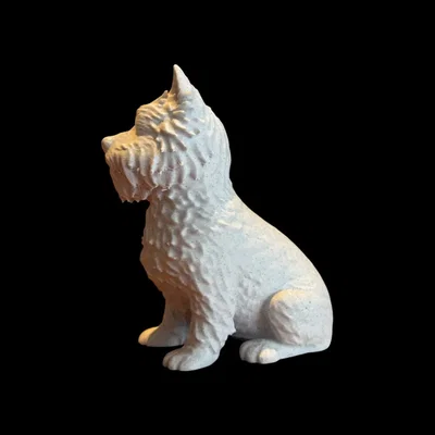 Tượng chú chó Cairn Terrier hoặc Westie phong cách tối giản Calm Companion