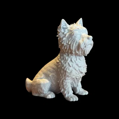 Tượng chú chó Cairn Terrier hoặc Westie phong cách tối giản Calm Companion