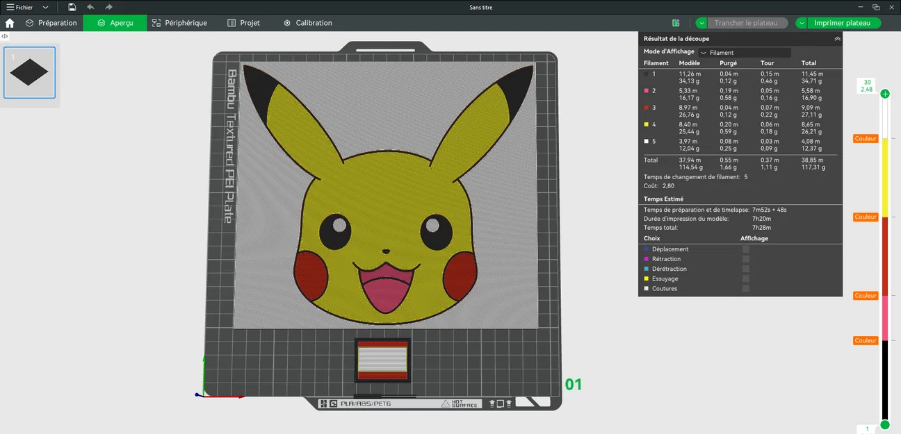 Mô hình đầu Pikachu (HueForge) - Image 3