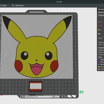 Mô hình đầu Pikachu (HueForge)
