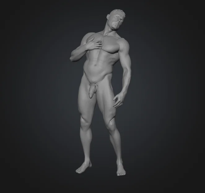 Mô hình 3D nam giới cơ bắp Adonis phong cách nghệ thuật in 3D - Image 1