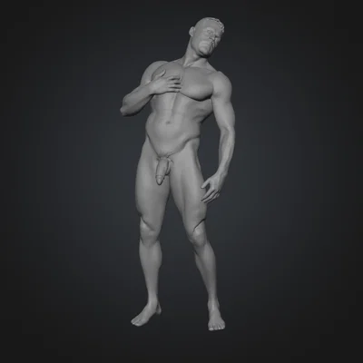 Mô hình 3D nam giới cơ bắp Adonis phong cách nghệ thuật in 3D