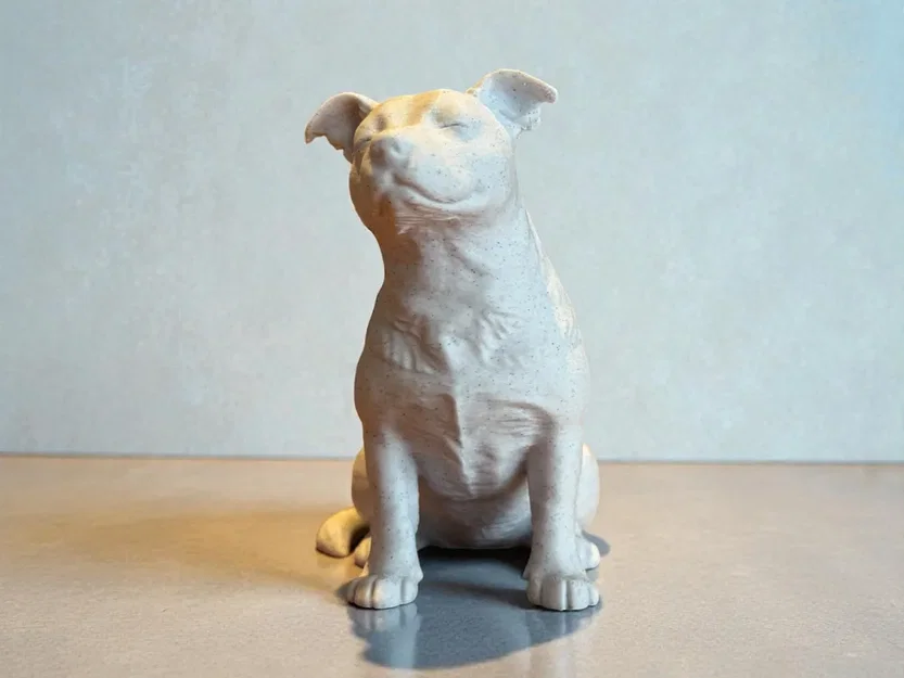 Tượng Pitbull hoặc Stafford điêu khắc Calm Companion - Image 1