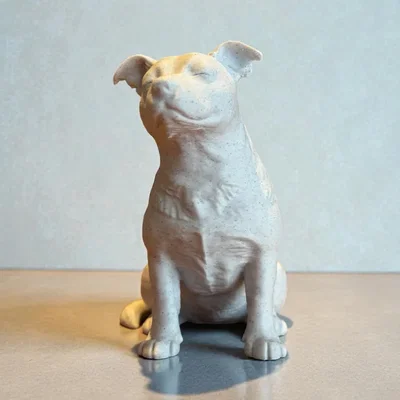 Tượng Pitbull hoặc Stafford điêu khắc Calm Companion