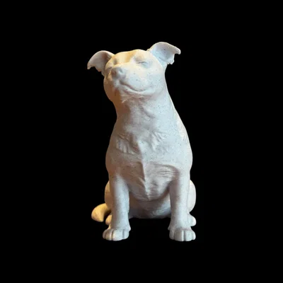 Tượng Pitbull hoặc Stafford điêu khắc Calm Companion