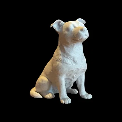 Tượng Pitbull hoặc Stafford điêu khắc Calm Companion