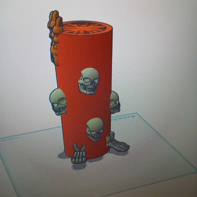 Giá đỡ lon nước hình đầu lâu độc đáo - Phụ kiện in 3D cá tính