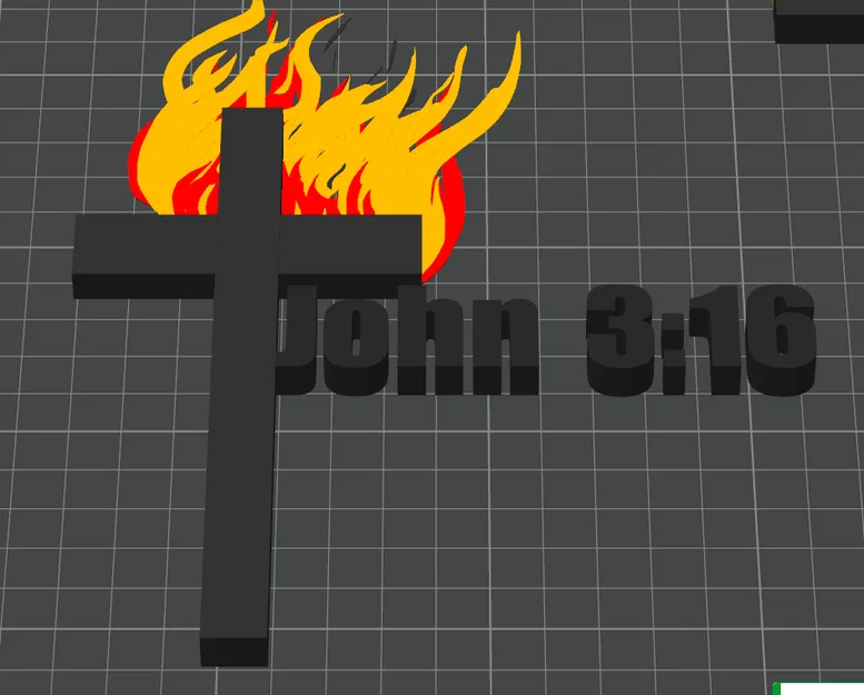 Mô hình in 3D Thánh giá rực lửa John 3:16 đầy ý nghĩa - Image 1