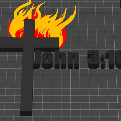 Mô hình in 3D Thánh giá rực lửa John 3:16 đầy ý nghĩa