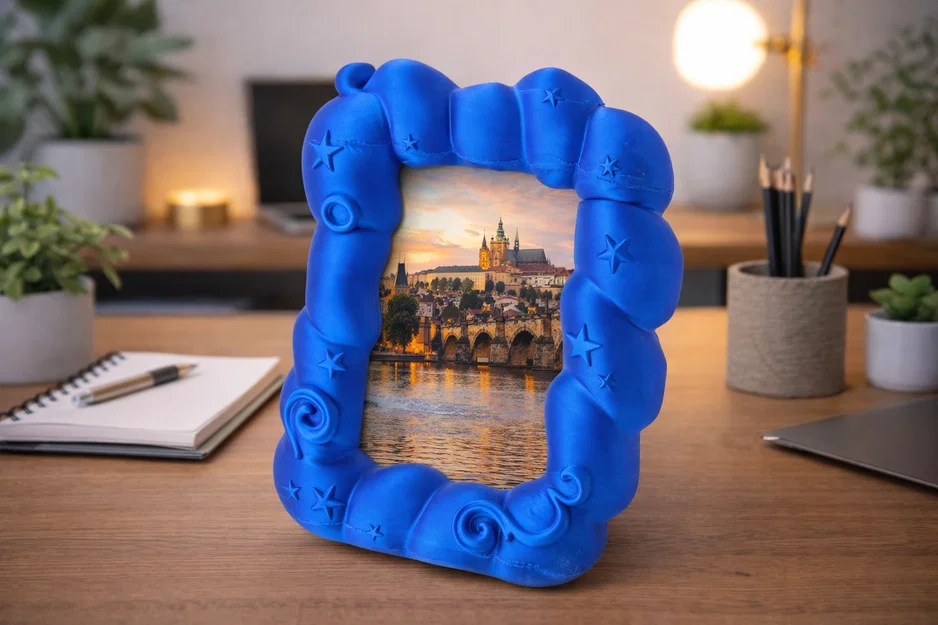 Khung Ảnh Hình Đám Mây Gợn Sóng Với Chi Tiết Ngôi Sao - Image 1