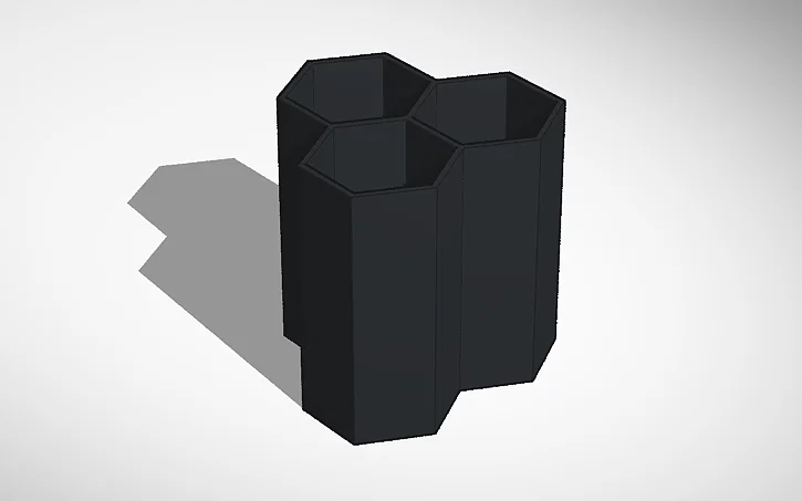 Ống cắm bút lục giác 3 ngăn - Phụ kiện decor bàn làm việc hiện đại - Image 1