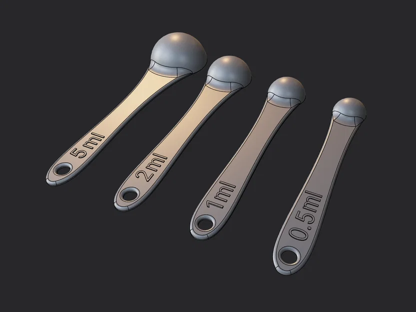 Bộ muỗng đo lường chính xác 0.5ml - 5ml (STL) - Image 1