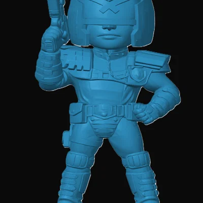 Mô hình 3D Judge Dredd Chibi - Đồ chơi trang trí cực chất
