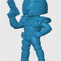 Mô hình 3D Judge Dredd Chibi - Đồ chơi trang trí cực chất - Thumbnail 2