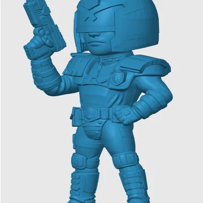 Mô hình 3D Judge Dredd Chibi - Đồ chơi trang trí cực chất