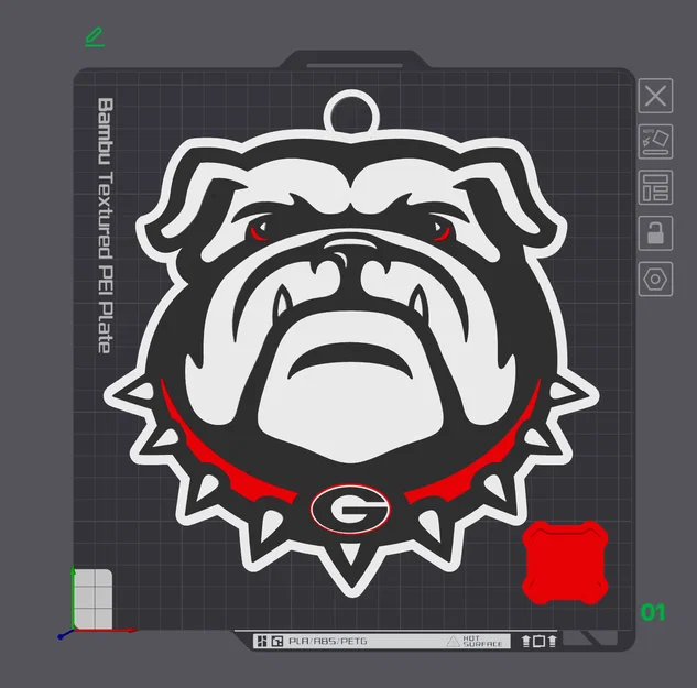 Mặt dây chuyền logo Georgia Bulldogs in 3D phong cách cho fan thể thao - Image 1