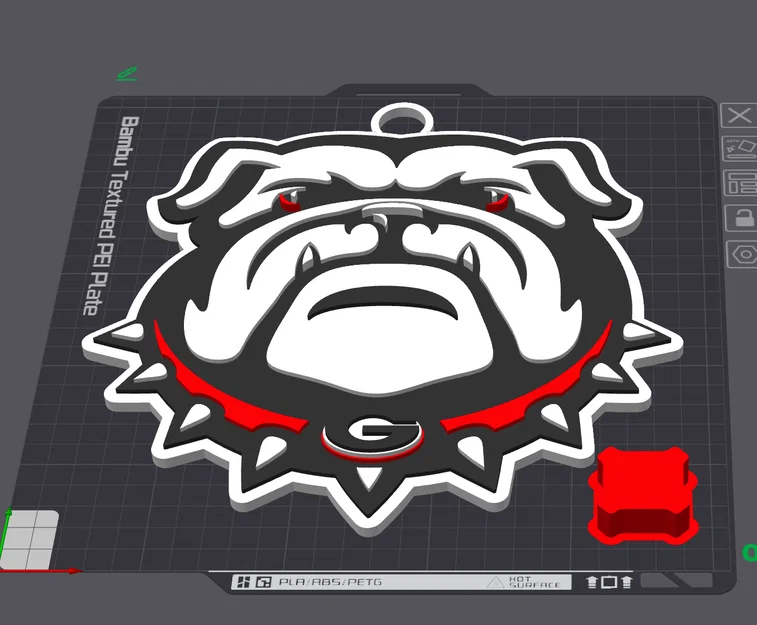 Mặt dây chuyền logo Georgia Bulldogs in 3D phong cách cho fan thể thao - Image 2