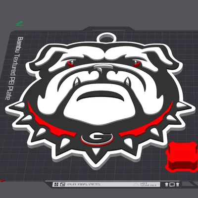 Mặt dây chuyền logo Georgia Bulldogs in 3D phong cách cho fan thể thao