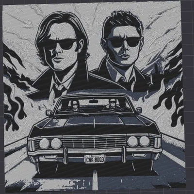 Mô hình hai anh em Sam và Dean Winchester trong phim Supernatural