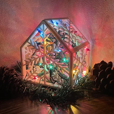 Nhà Bông Tuyết Trang Trí Giáng Sinh Kèm Nến