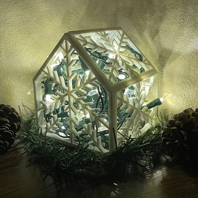 Nhà Bông Tuyết Trang Trí Giáng Sinh Kèm Nến