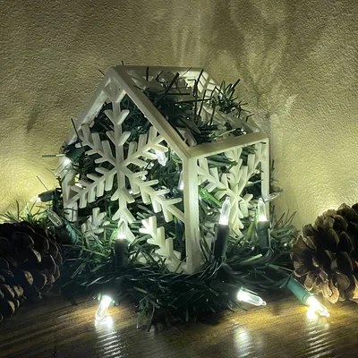 Nhà Bông Tuyết Trang Trí Giáng Sinh Kèm Nến