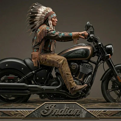 Mô hình 3D trang trí xe mô tô Indian ấn tượng