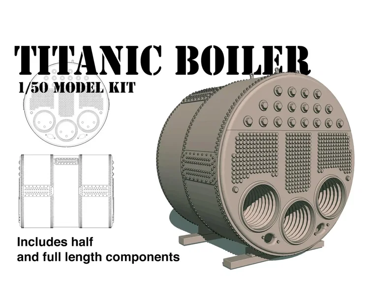 Mô hình nồi hơi tàu Titanic 1/50 - Phụ kiện trang trí 3D độc đáo - Image 2