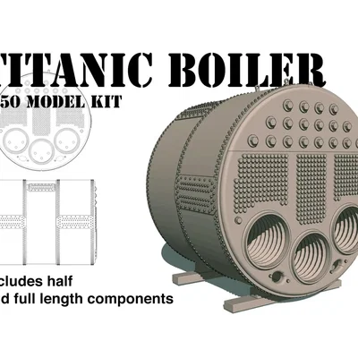 Mô hình nồi hơi tàu Titanic 1/50 - Phụ kiện trang trí 3D độc đáo