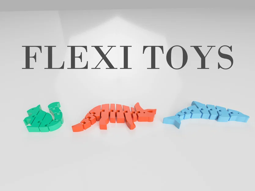 Bộ Ba Flexi Toys: Sóc, Khủng long Triceratops và Cá heo - Image 1