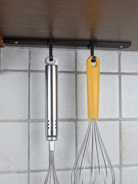 Hệ thống thanh ray kèm móc trượt treo dưới tủ bếp - Image 3