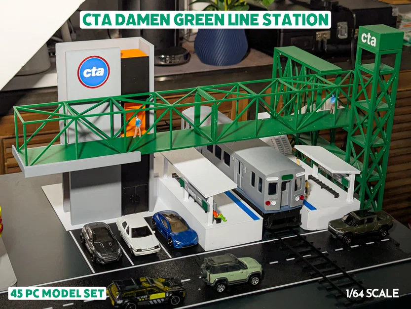 Mô hình diorama Trạm CTA Damen Green Line - Tỷ lệ 1:64 - Image 1