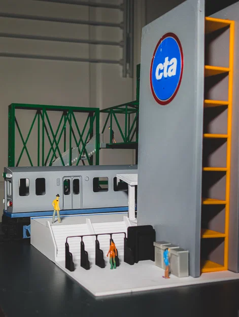 Mô hình diorama Trạm CTA Damen Green Line - Tỷ lệ 1:64 - Image 6