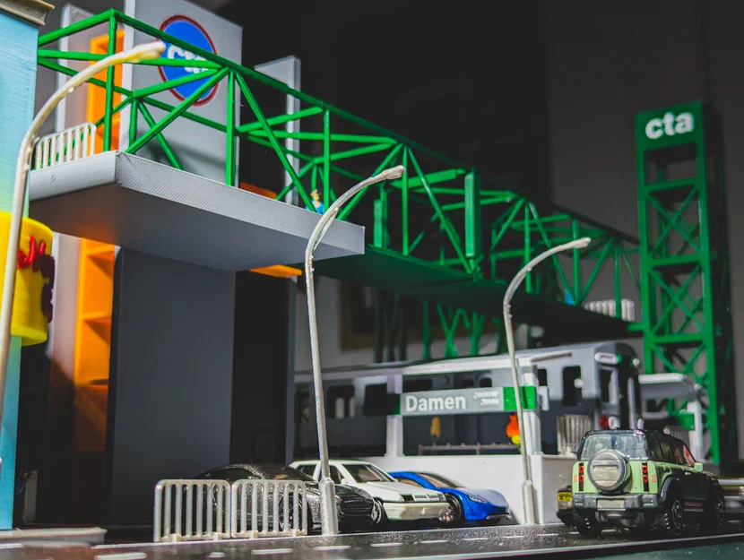 Mô hình diorama Trạm CTA Damen Green Line - Tỷ lệ 1:64 - Image 14