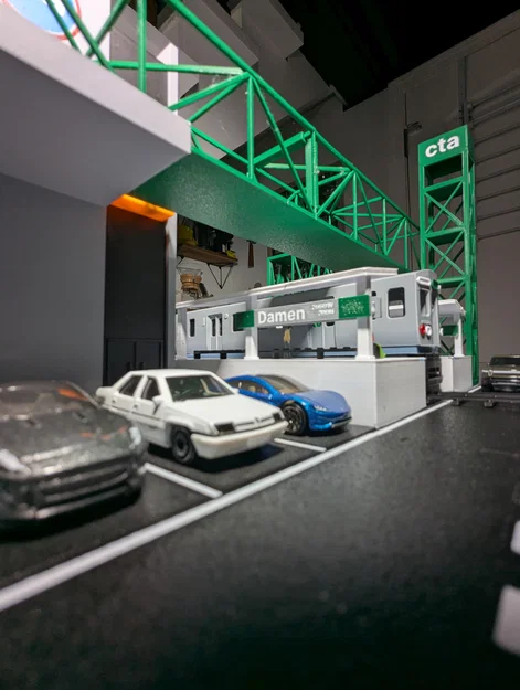 Mô hình diorama Trạm CTA Damen Green Line - Tỷ lệ 1:64 - Image 16