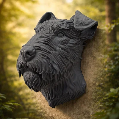 Mô hình treo tường đầu chó Fox Terrier tinh xảo (In 3D)