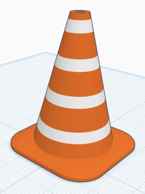 Mô hình cọc tiêu giao thông mini (Mini Cone) dễ in - Image 1