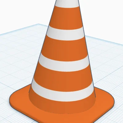 Mô hình cọc tiêu giao thông mini (Mini Cone) dễ in