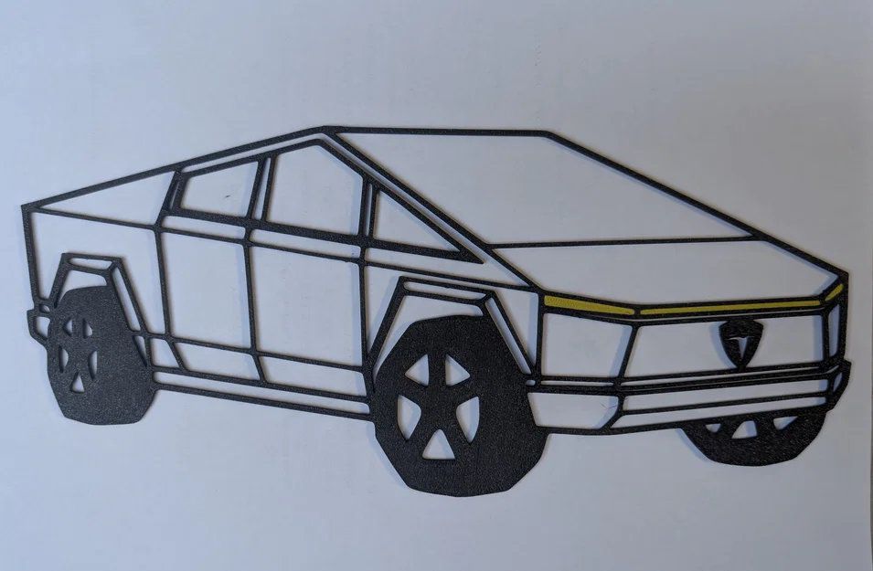 Mô hình trang trí tường Tesla Cybertruck in 3D hiện đại - Image 1