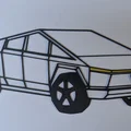 Mô hình trang trí tường Tesla Cybertruck in 3D hiện đại - Thumbnail 1